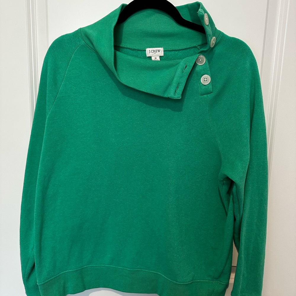 J. Crew Green Cowl Neck Sweater